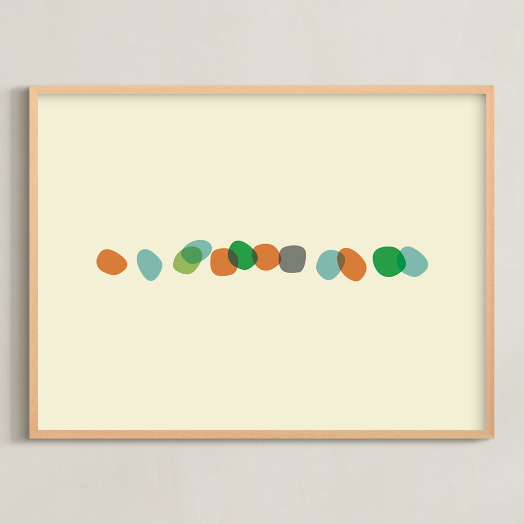 "Organics_5-01" - Art Print in powdery pastels by Alain Castoriano - Framed