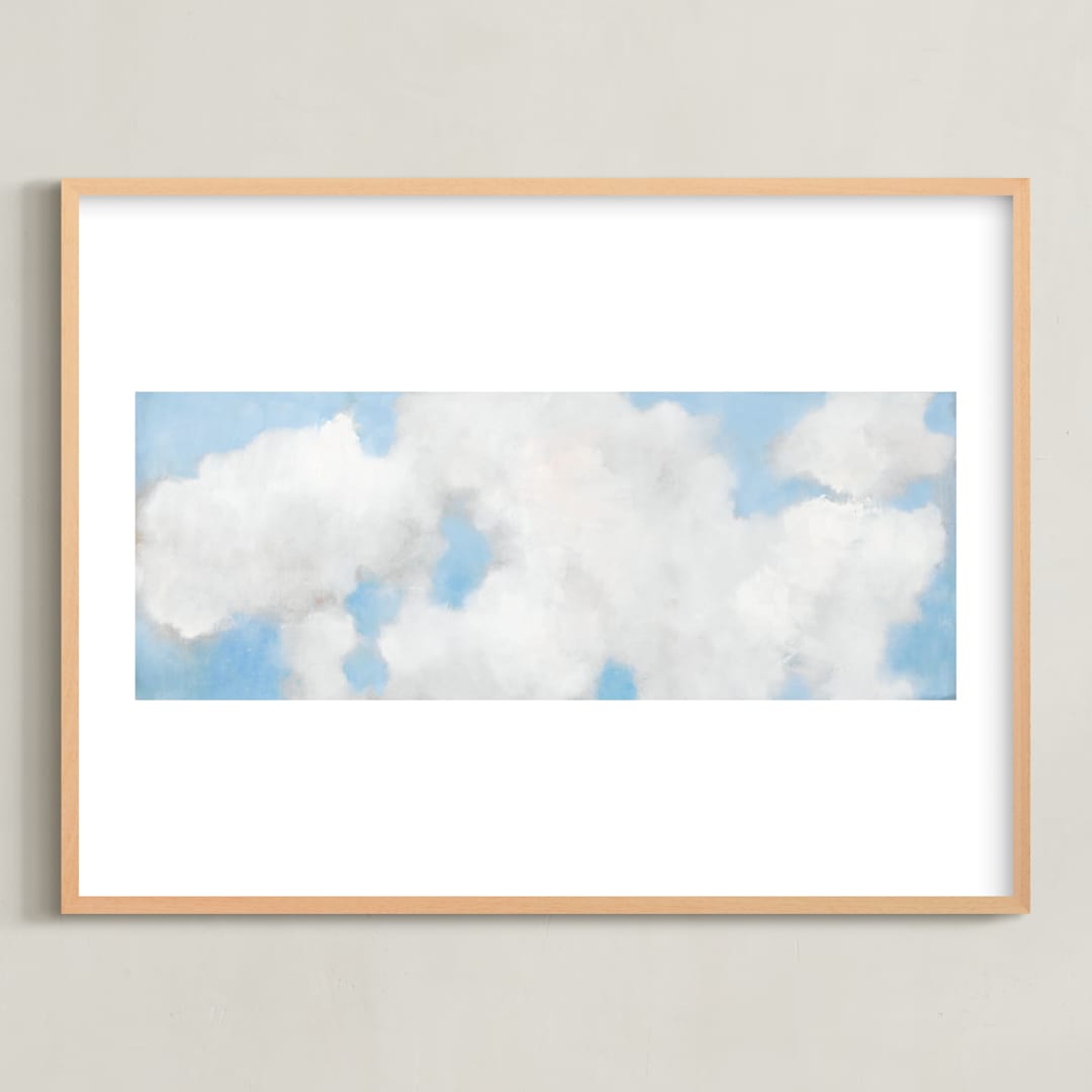 "Cumulus" - Art Print in White by Lynne Millar - Framed