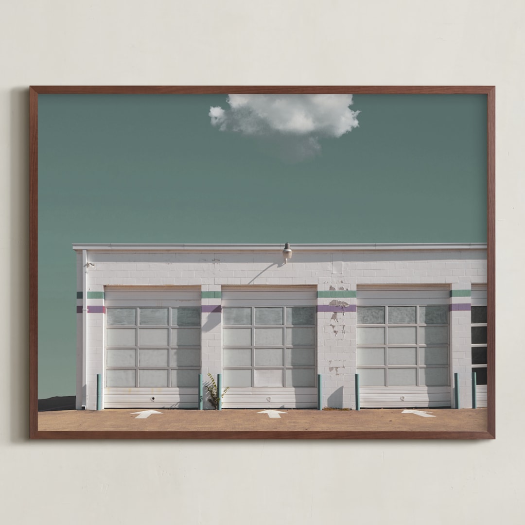 "oil change" - Art Print in verdigris by Maja Cunningham - Framed