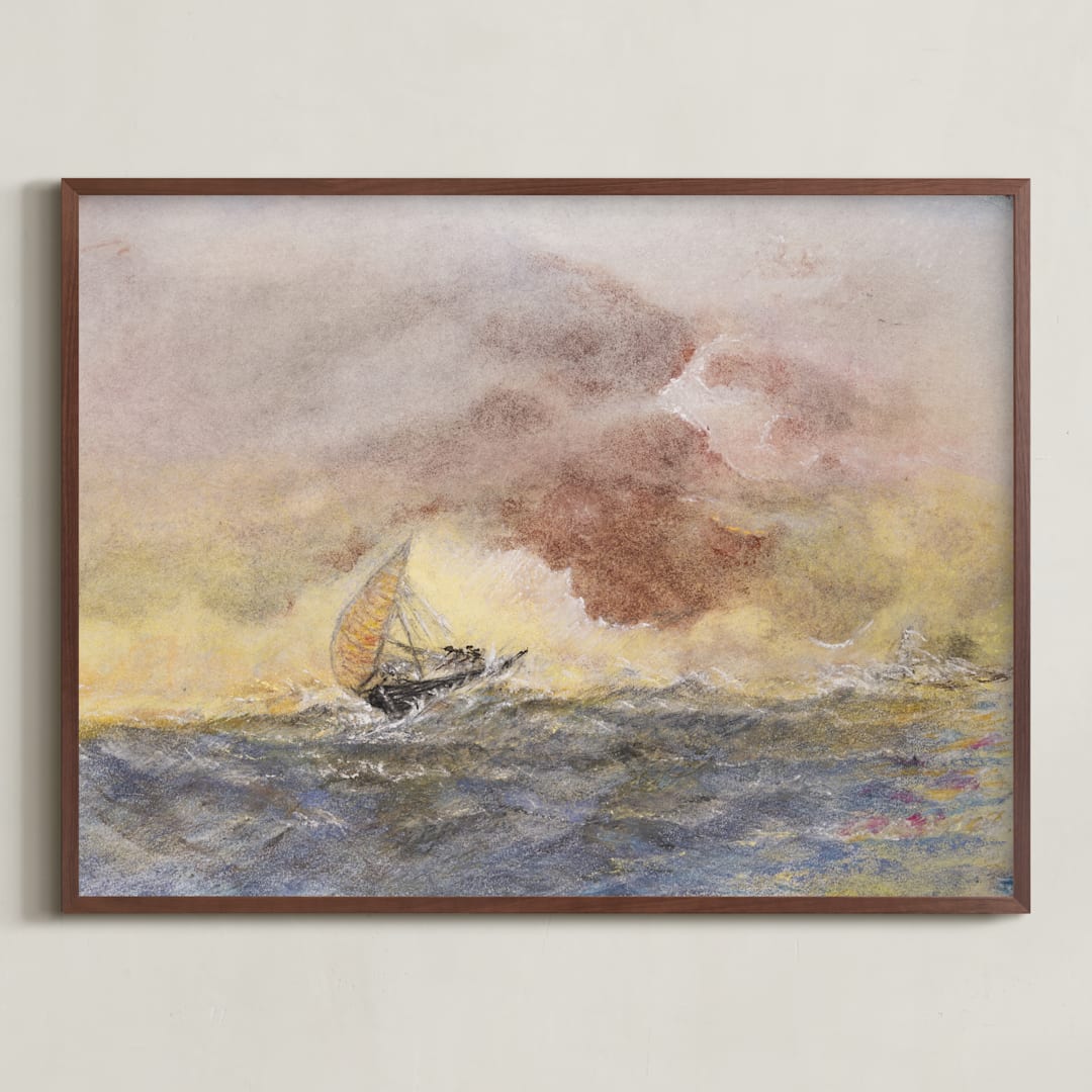 "Dhow Ship" - Art Print in lake by Ramnik Velji - Framed
