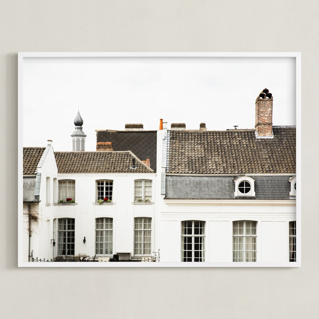 "Ghent" - Art Print in Slate by Heather Deffense - Framed
