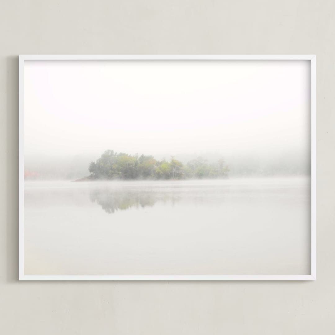 "The Island" - Art Print in Mist White by S.L. Bird - Framed