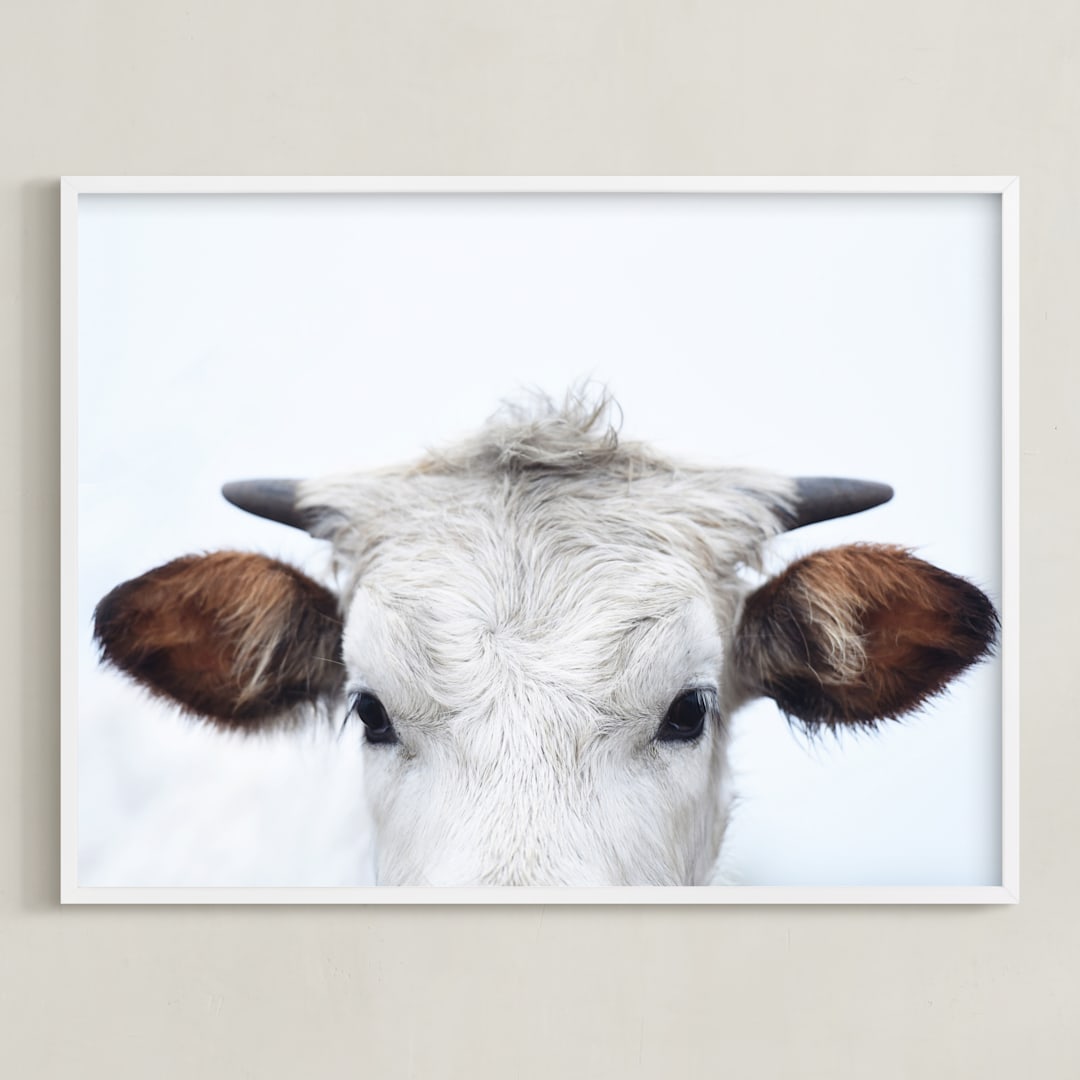 "Wee Staredown" - Art Print in Farm by Amy Carroll - Framed