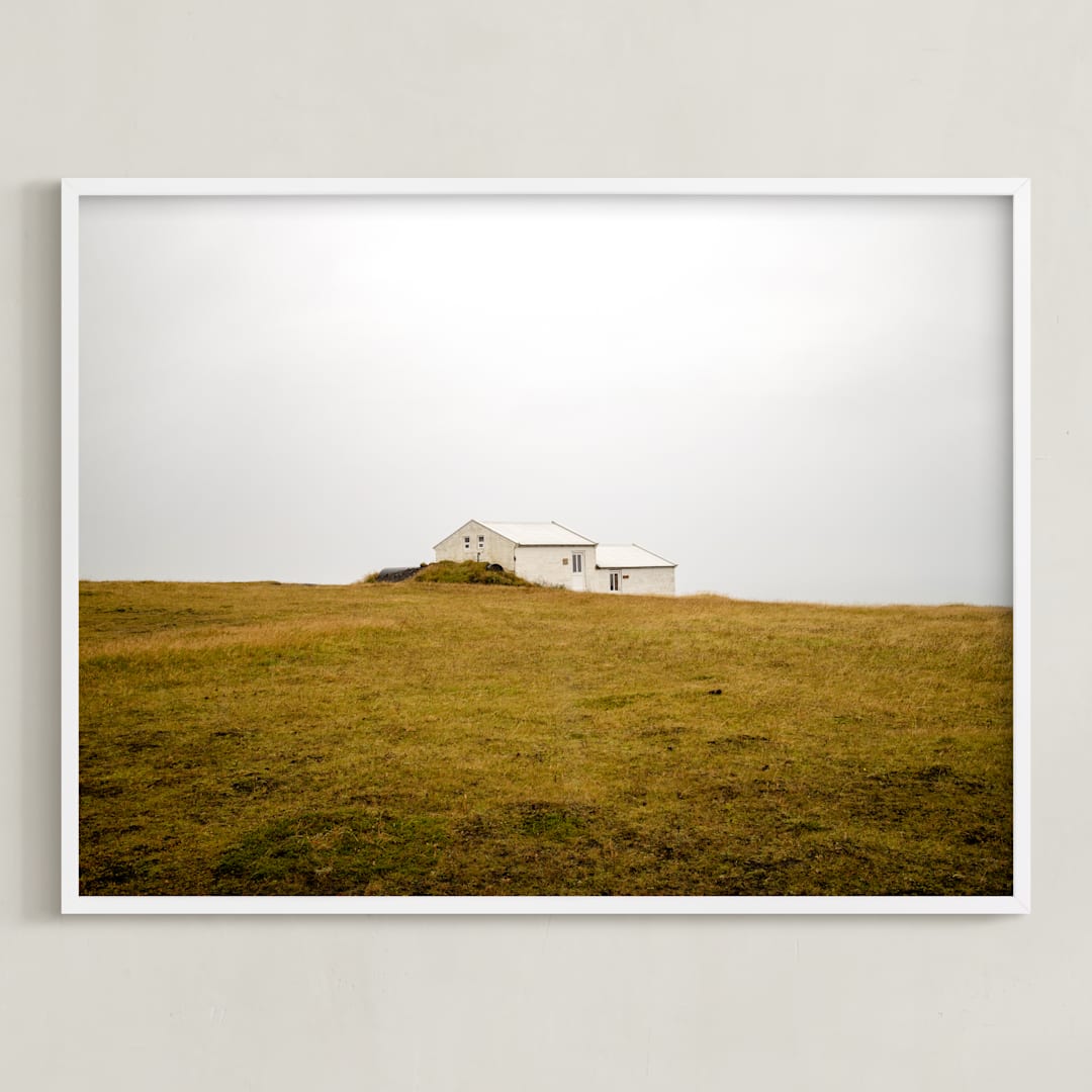 "Shelter" - Art Print in White by Monica Gussow - Framed