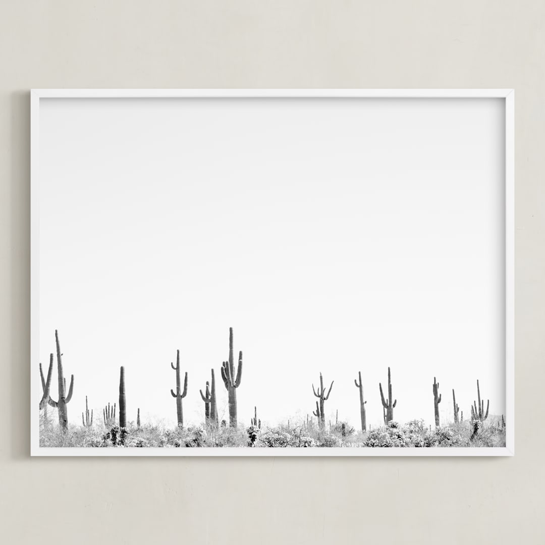 "Carnegie Gigantic" - Art Print in White by DENiSE CREW. - Framed