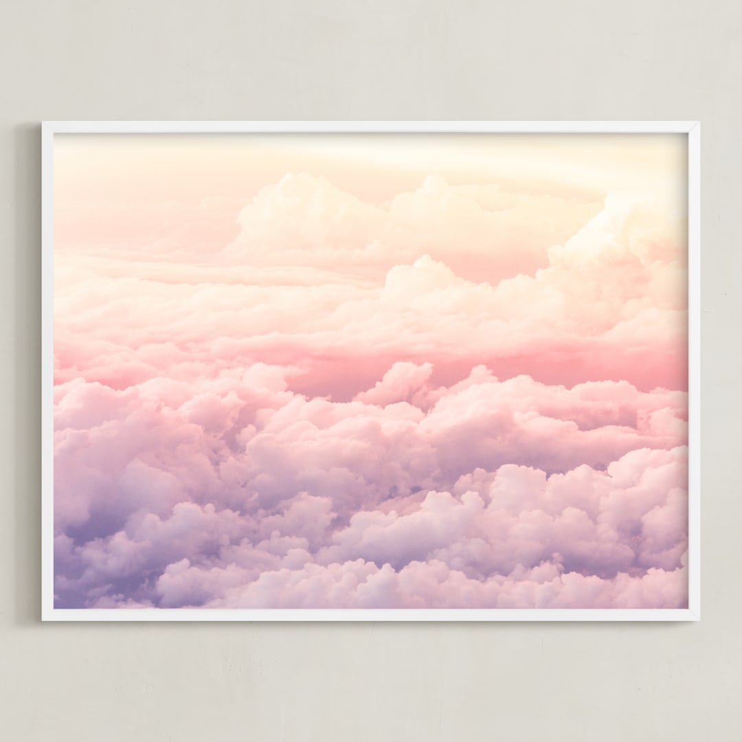 "Cloudscape" - Art Print in Taffy by Rebecca Rueth - Framed
