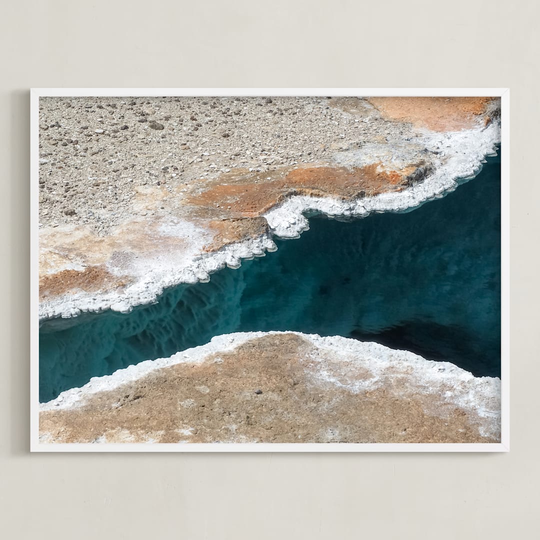 "Beneath the Crust" - Art Print in Deep Azure Spring by KIMBERLY SMITH - Framed