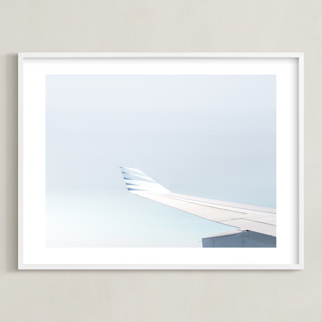 "Left Wing" - Art Print in Sky Blue by David Michuki - Framed