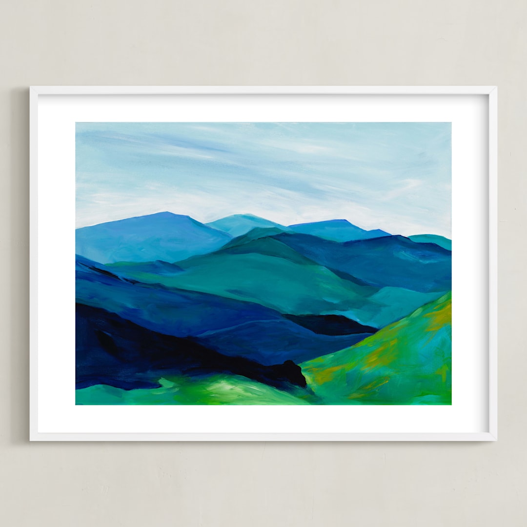 "Enchanted Vista" - Art Print in White by Jenny Partrite - Framed