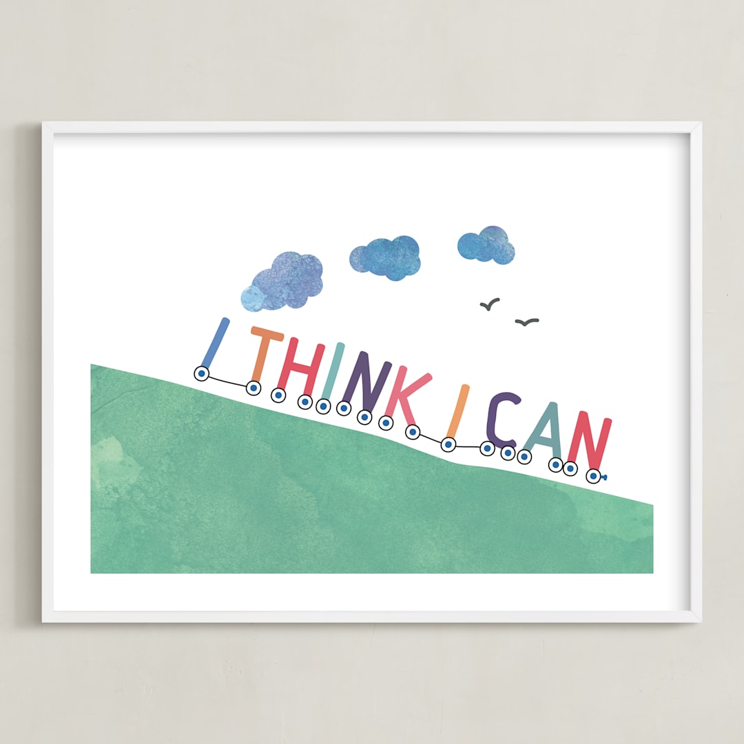 "You can." - Art Print in grass green by R studio - Framed