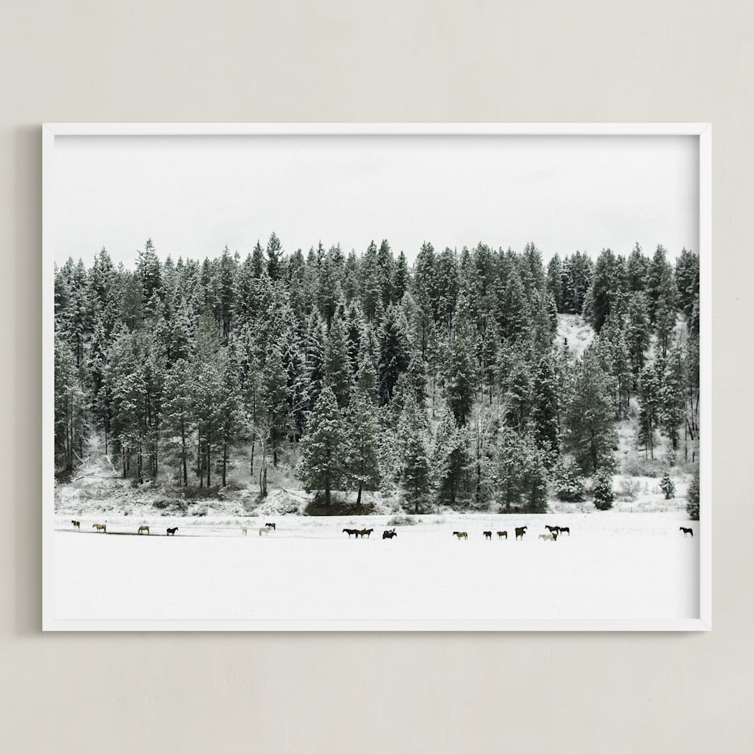 "A Winter Story" - Art Print in Emerald by Jenni Kupelian - Framed