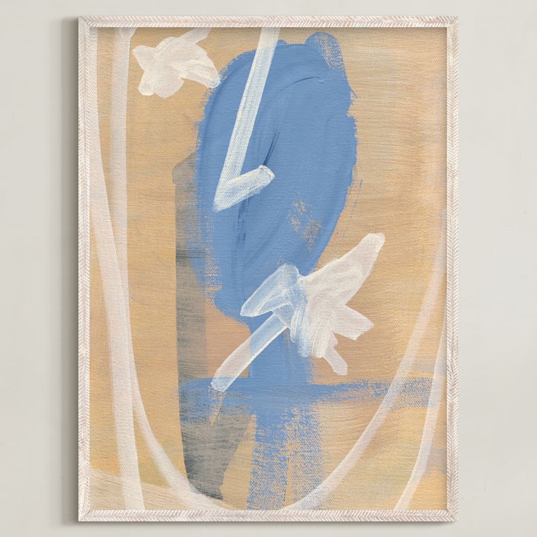 "Little Man Series 2" - Art Print in Tan by Angela Simeone - Framed
