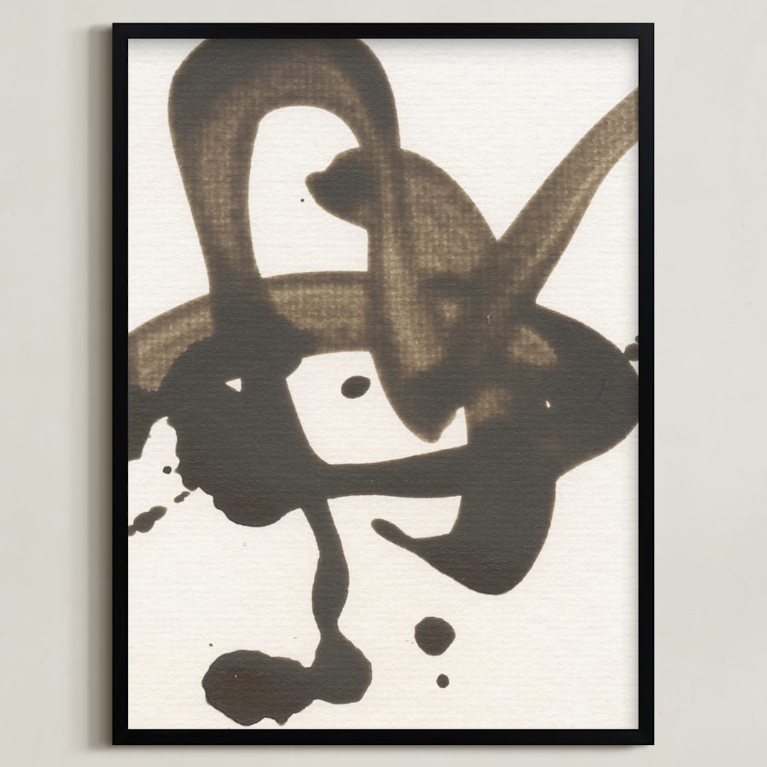 "Neutral Abstract" - Art Print in taupe by Cecily Hill Lowe - Framed