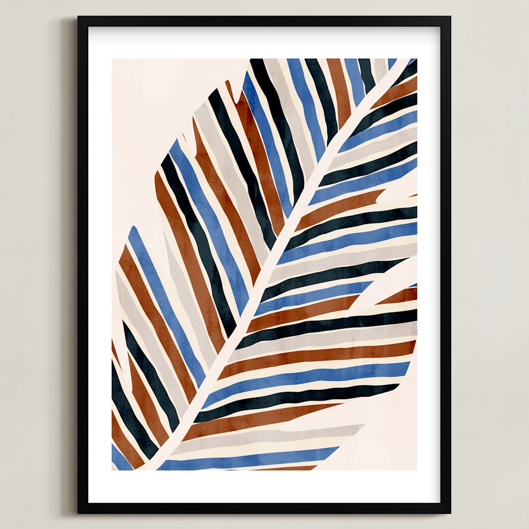 "Abstract Palm Leaf" - Art Print in Cinnamon by Iveta Angelova - Framed