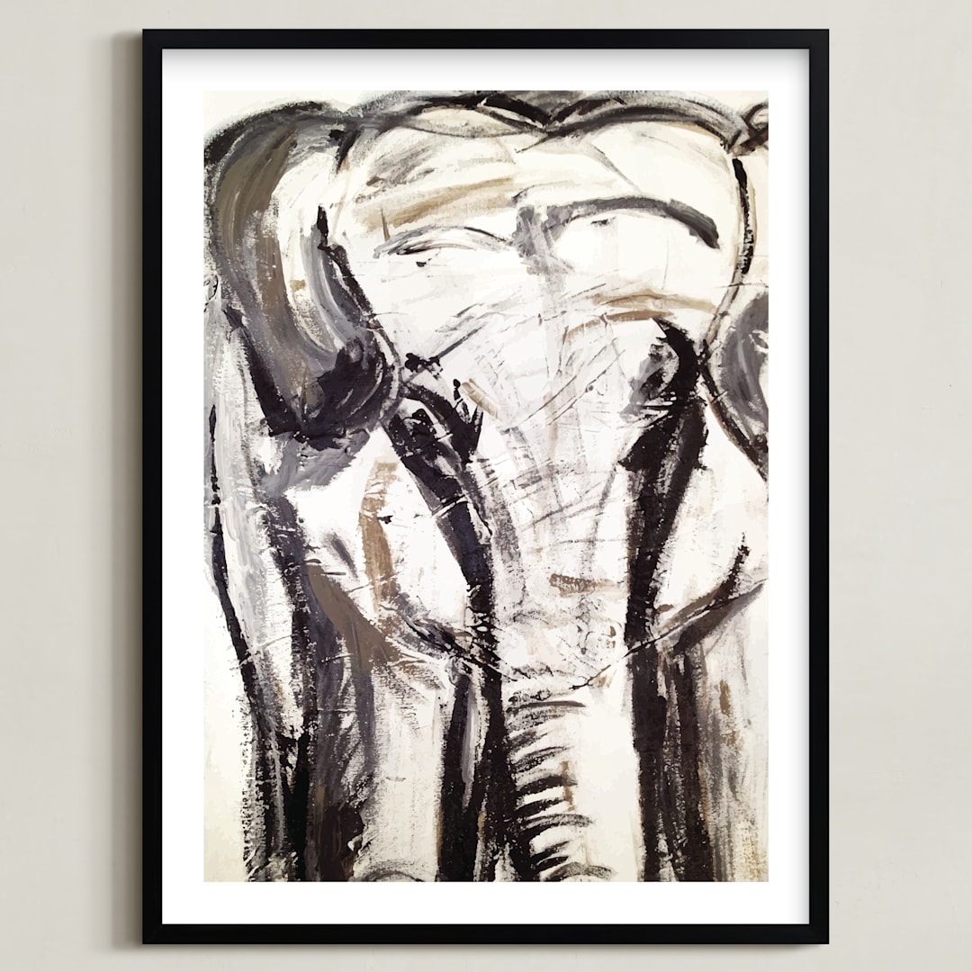 "In the Room II" - Art Print in Elephant Grey by Holly Royval - Framed