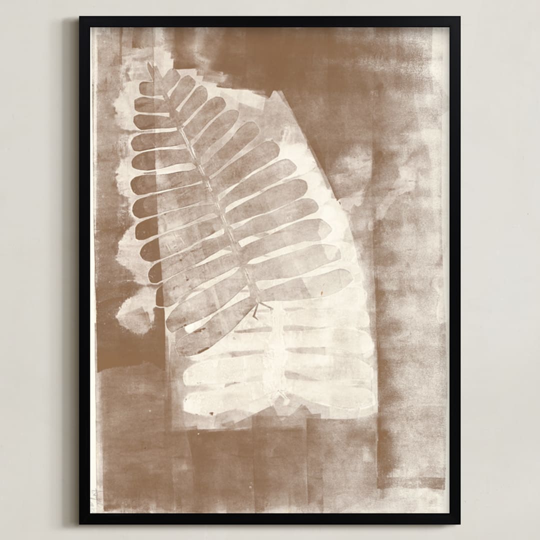 "Contemporary Botanical Series 3" - Art Print in Bronze by Angela Simeone - Framed