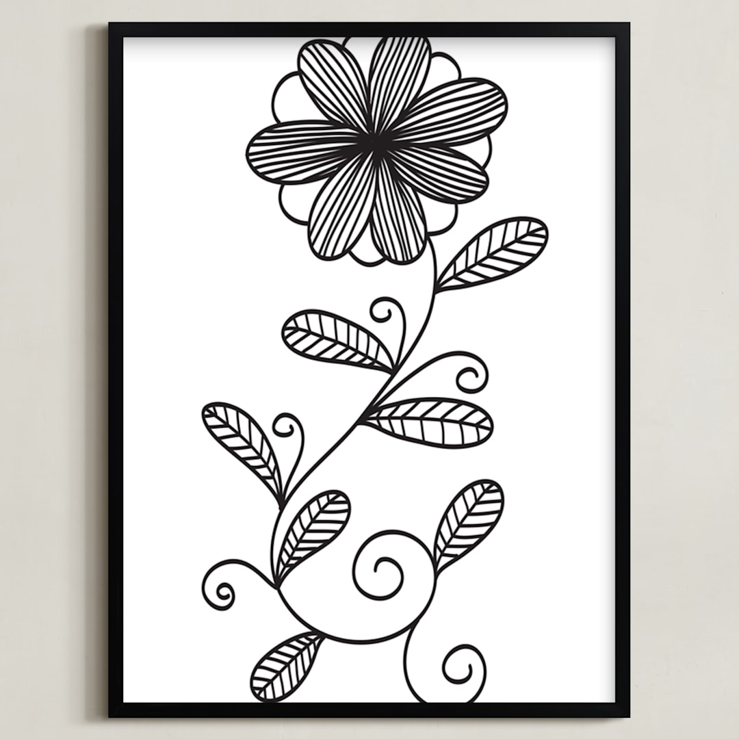 "Doodles & Sketches" - Art Print in black by Ramoncita - Framed