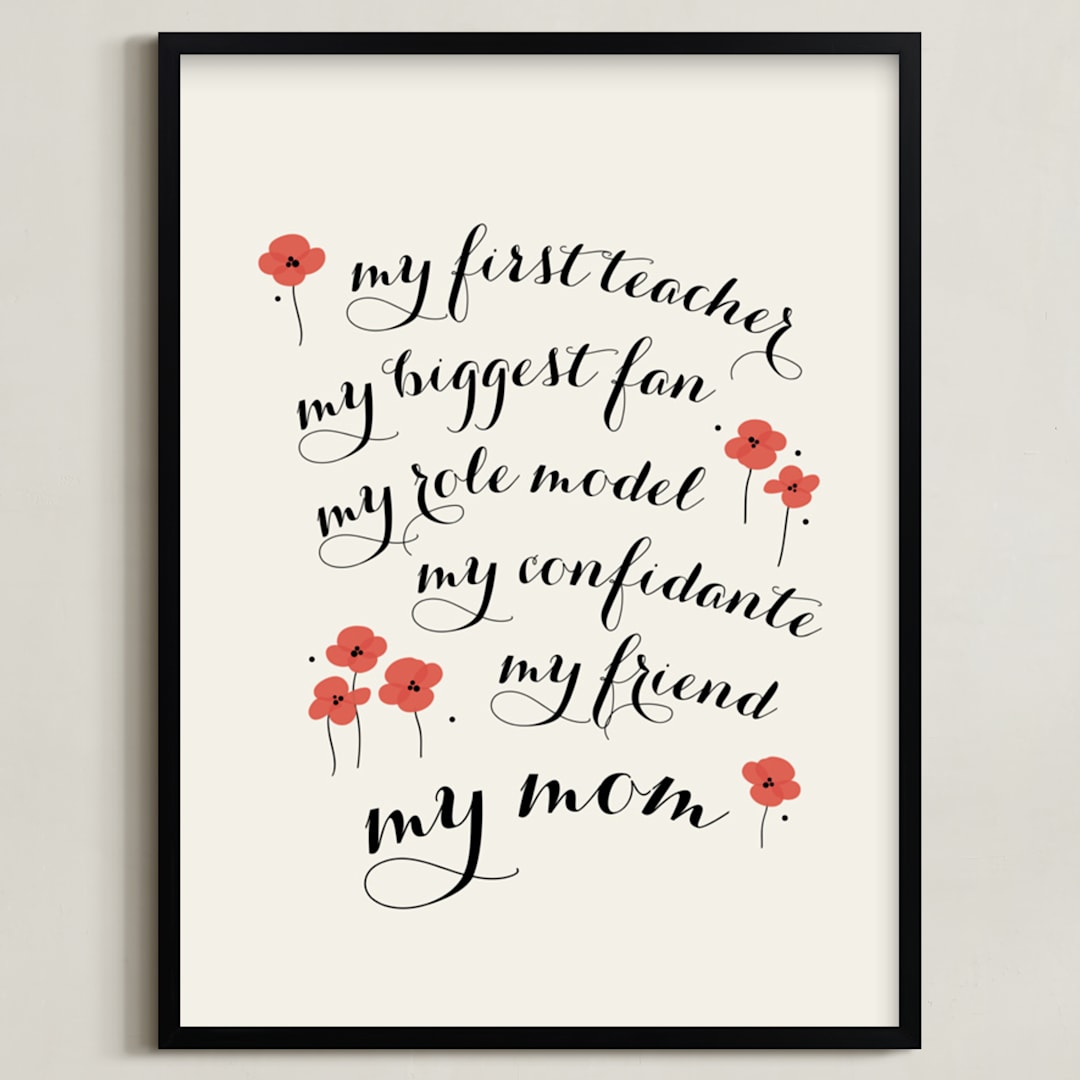 "My Best Friend, My Mom" - Art Print in Poppy by Sandra Picco Design - Framed