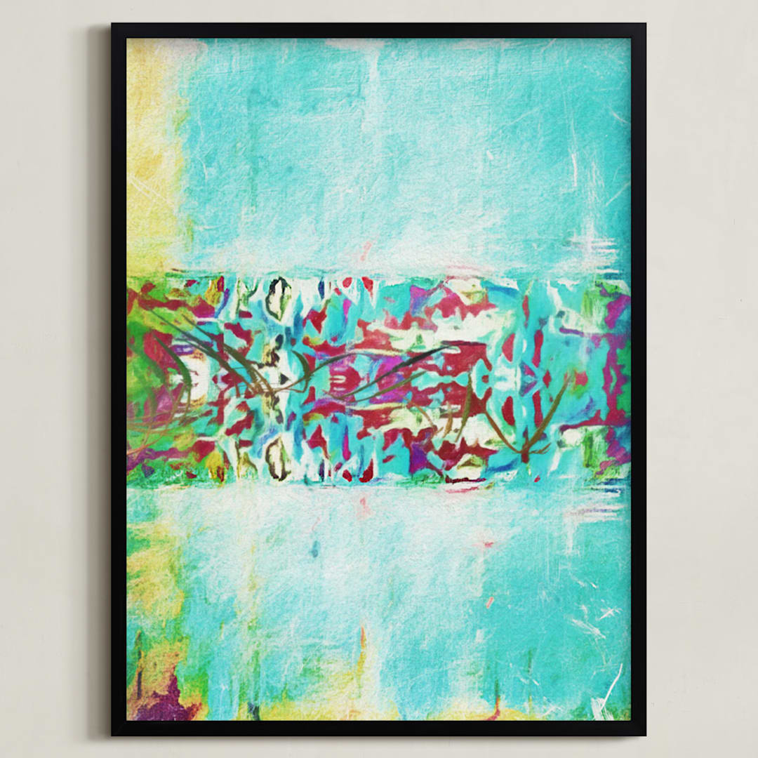 "Light & Grit" - Art Print in Turquoise by Alex Isaacs Designs - Framed