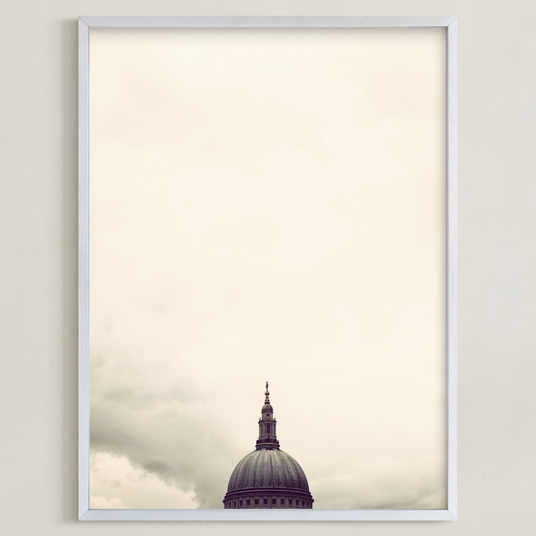 "St. Paul's Cathedral, London" - Art Print in Beige Sky by 45wall design - Framed