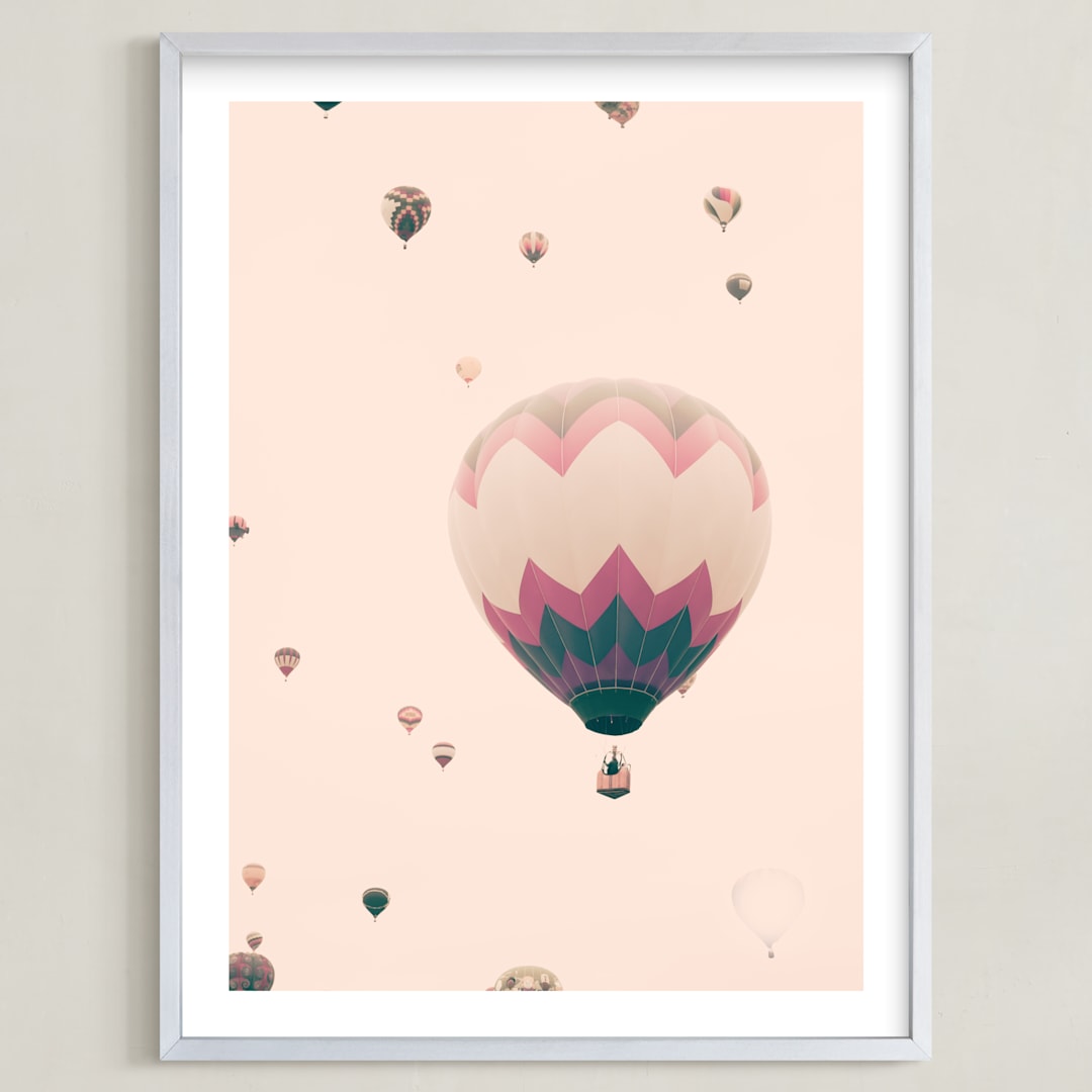 "To The Stars" - Art Print in Pale Pink by Caroline Mint - Framed