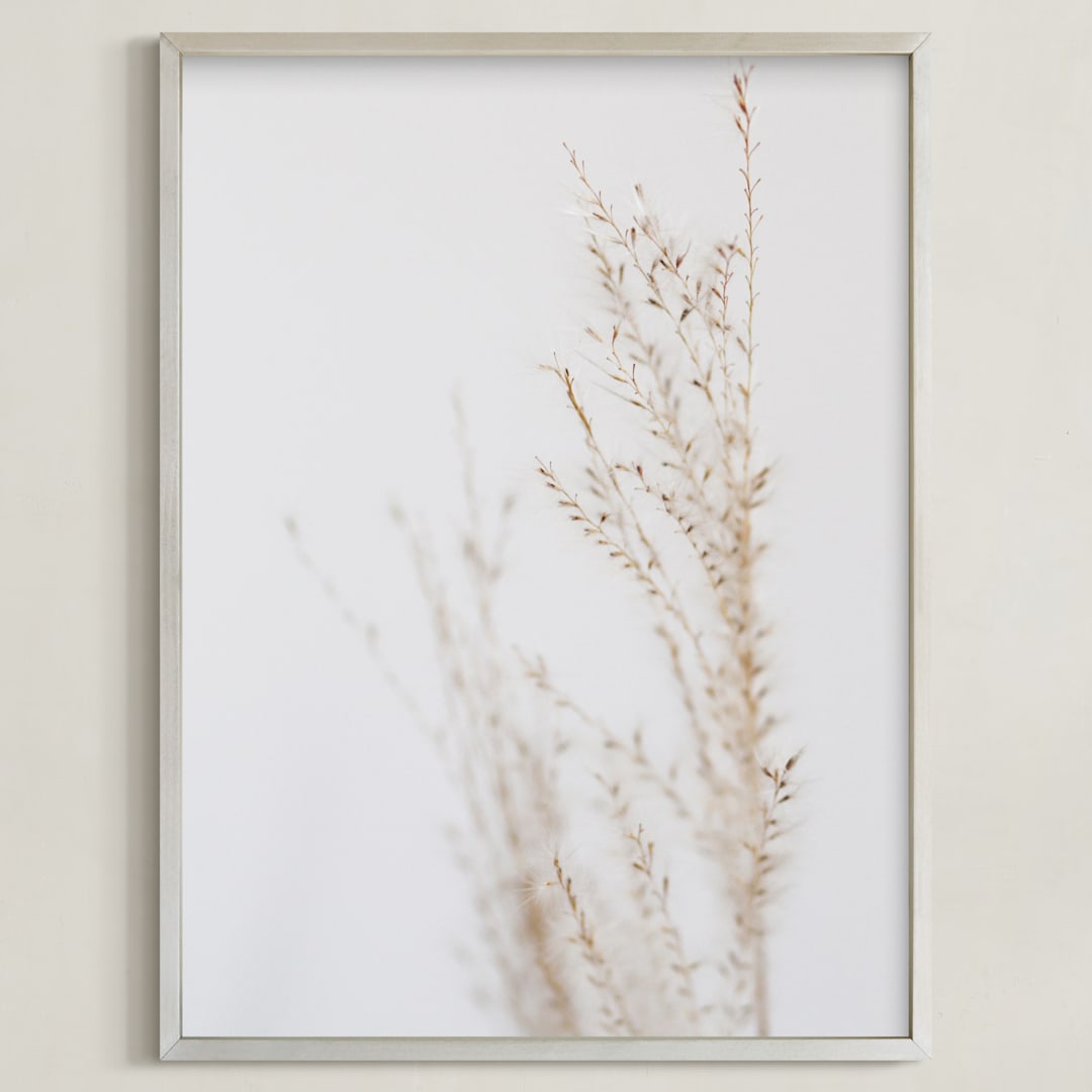 "ghosted neutrals 3" - Art Print in smoke by Baumbirdy - Framed