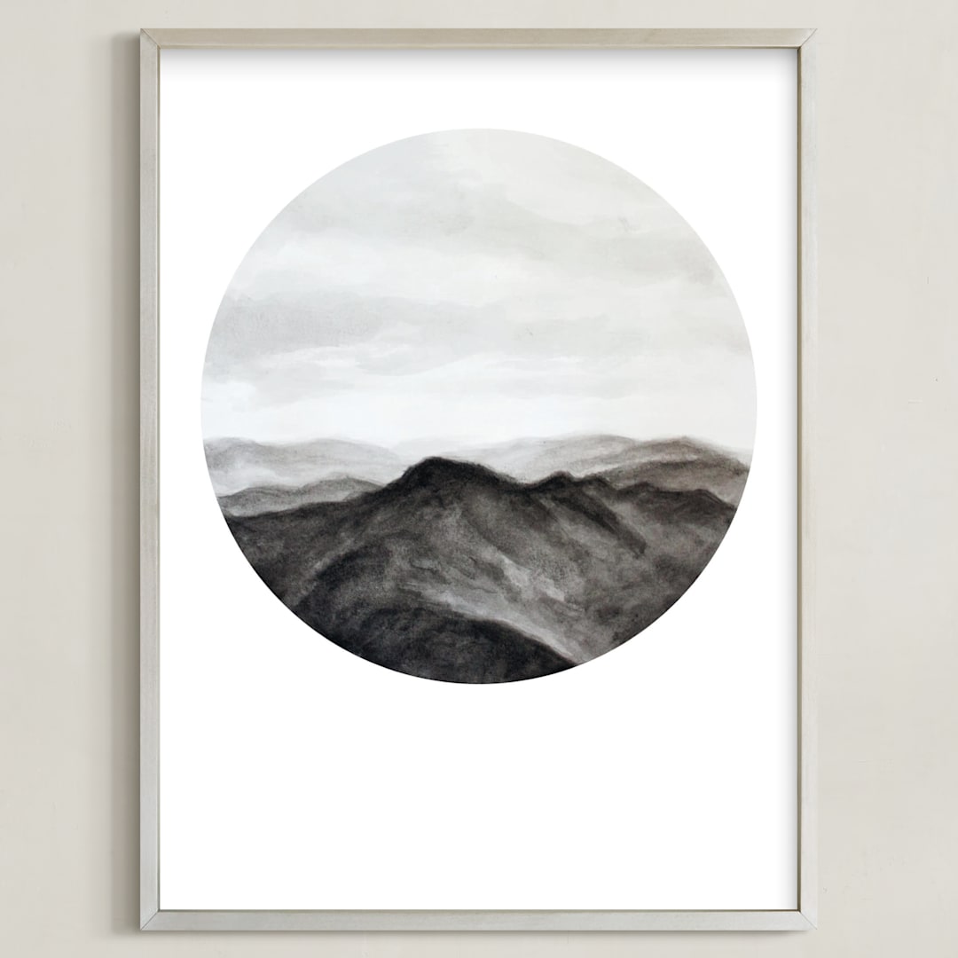 "Looking Forward" - Art Print in Charcoal by Hannah Perrine Mode - Framed
