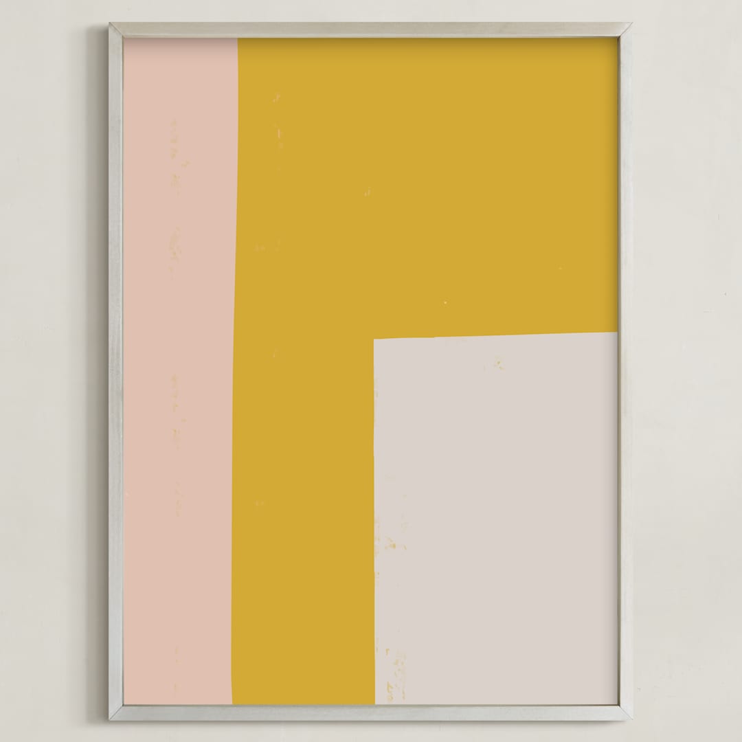 "Color Block No. 3" - Art Print in Dusky Pink by MinimalType - Framed