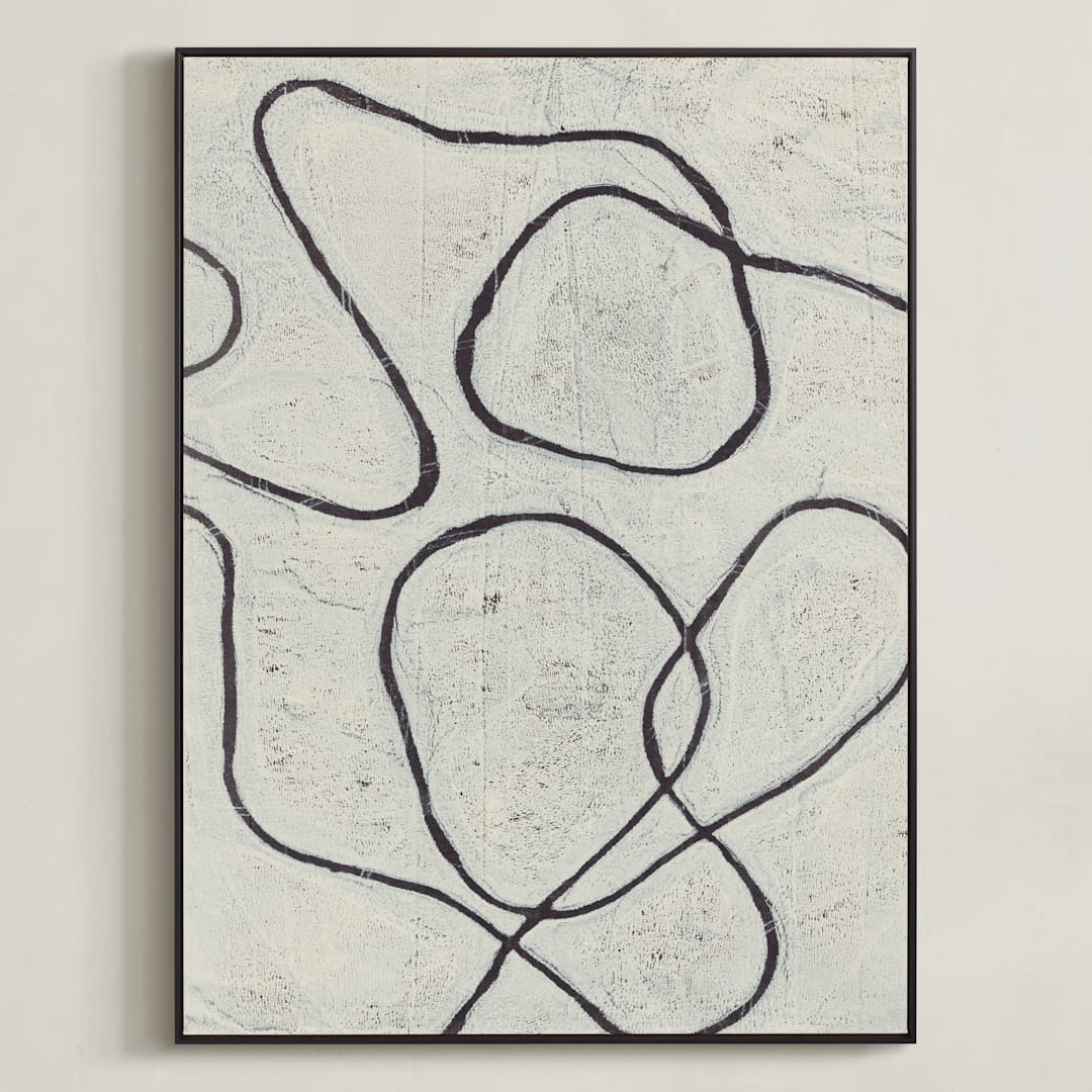 "Black Thread" - Art Print in Weathered White by Alisa Galitsyna - Framed Canvas