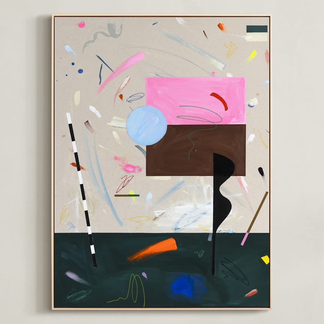"A Marriage of True Minds" - Art Print in Neon Pink by Keren Toledano - Framed Canvas