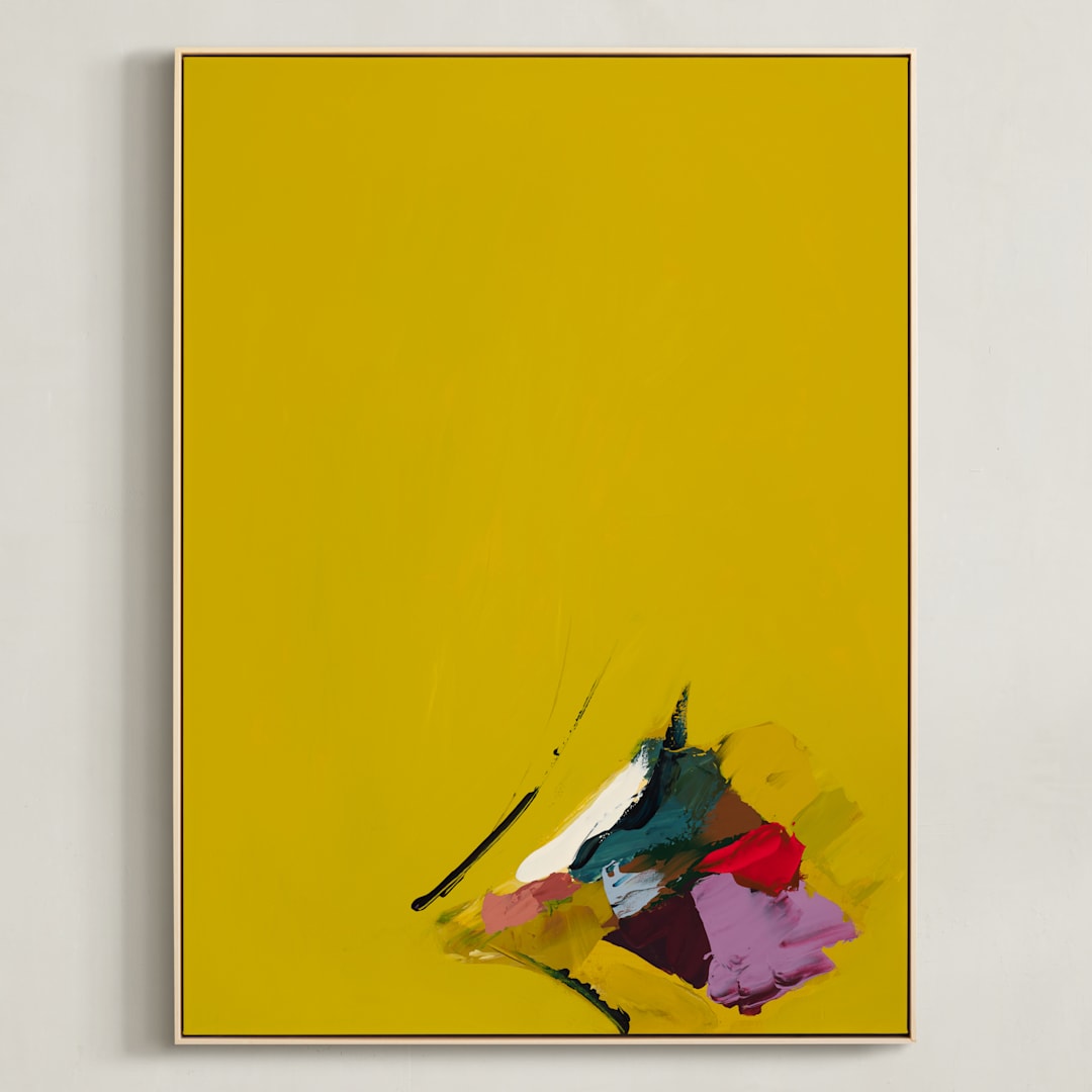 "Chartreuse Bouquet" - Art Print in Chartreuse by Caryn Owen - Framed Canvas