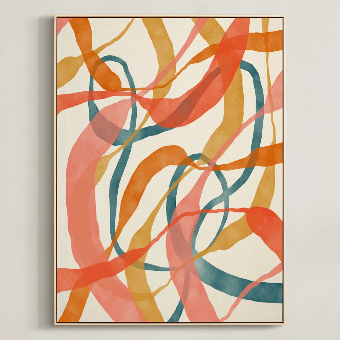 "Orange Twist" - Art Print in Orange by ALICIA BOCK - Framed Canvas
