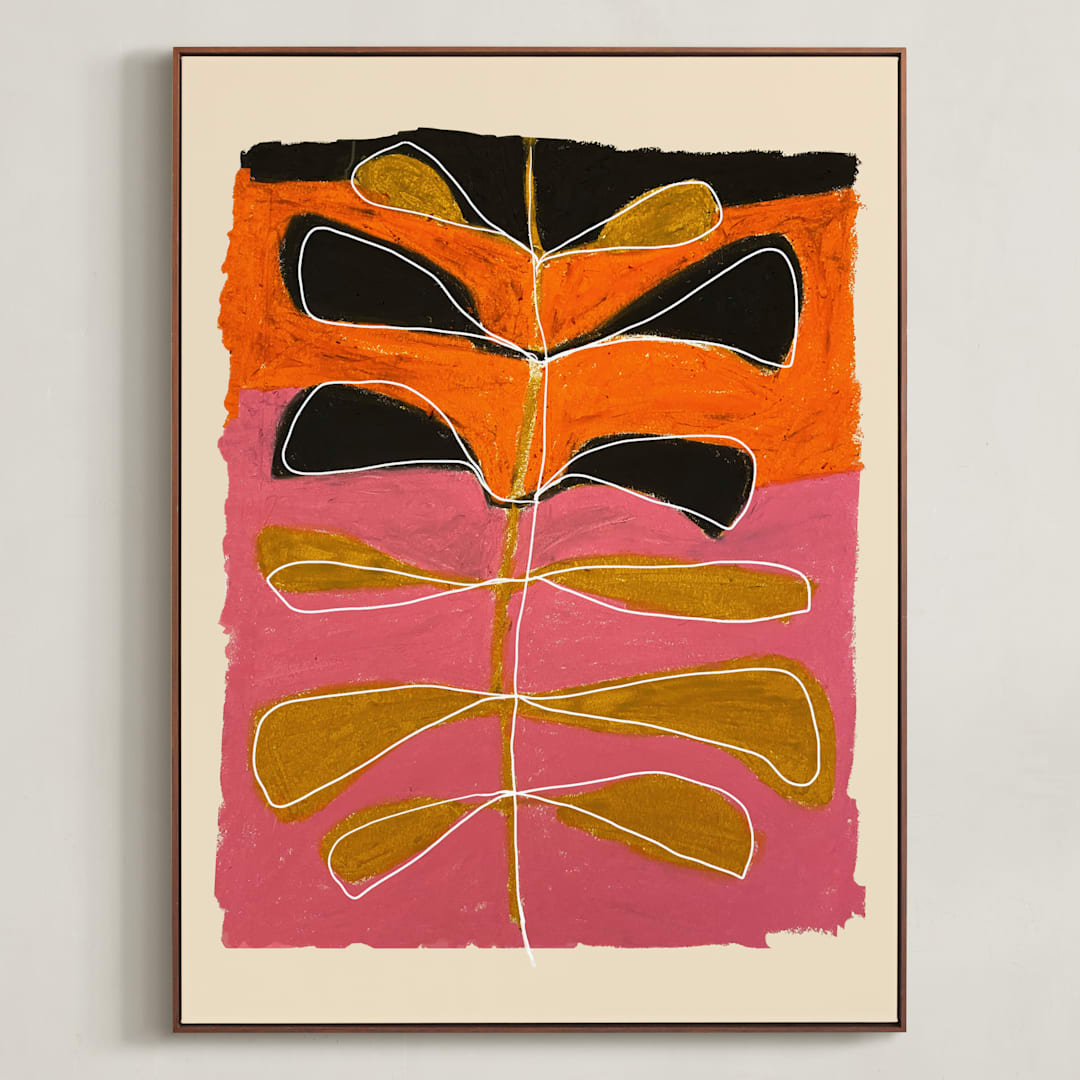 "Underground Opera" - Art Print in Rosebud by Deborah Velasquez - Framed Canvas