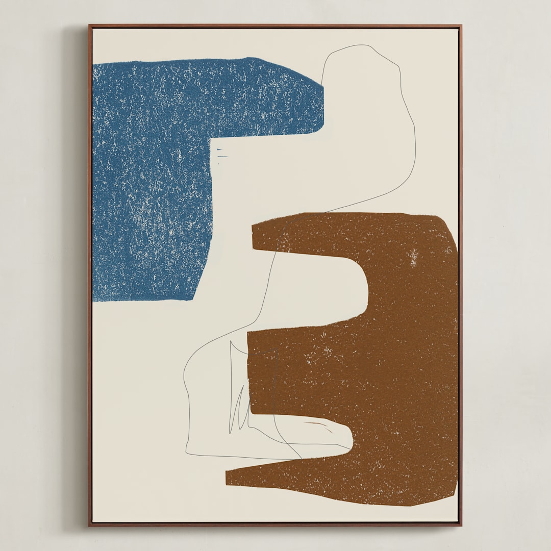 "Color Me Pretty II" - Art Print in Terracotta by Maja Cunningham - Framed Canvas
