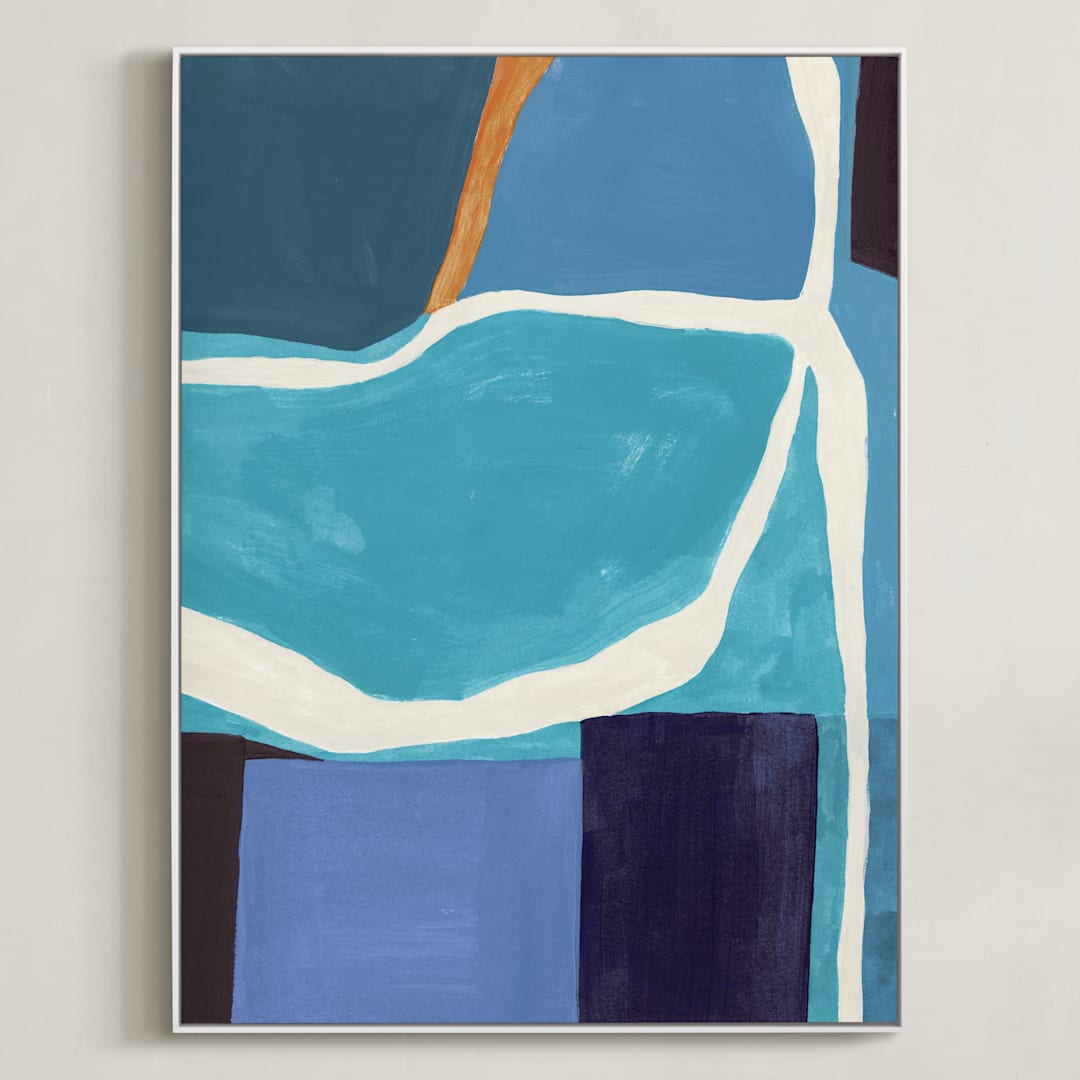 "Contrast" - Art Print in Ocean Blue by Lena Erysheva - Framed Canvas