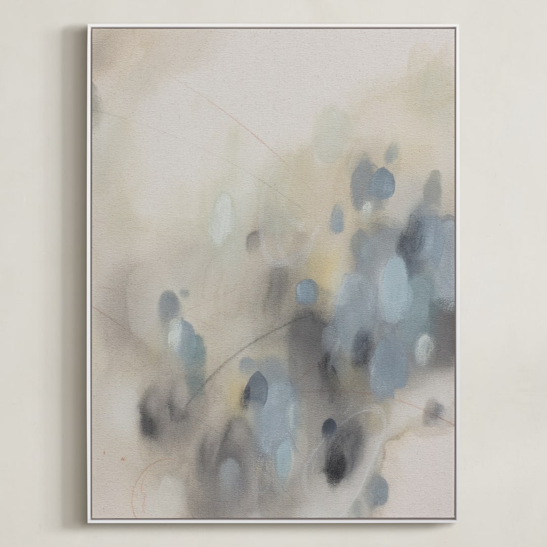 "Who We Are III" - Art Print in Sage and Sand by Christa Kimble - Framed Canvas