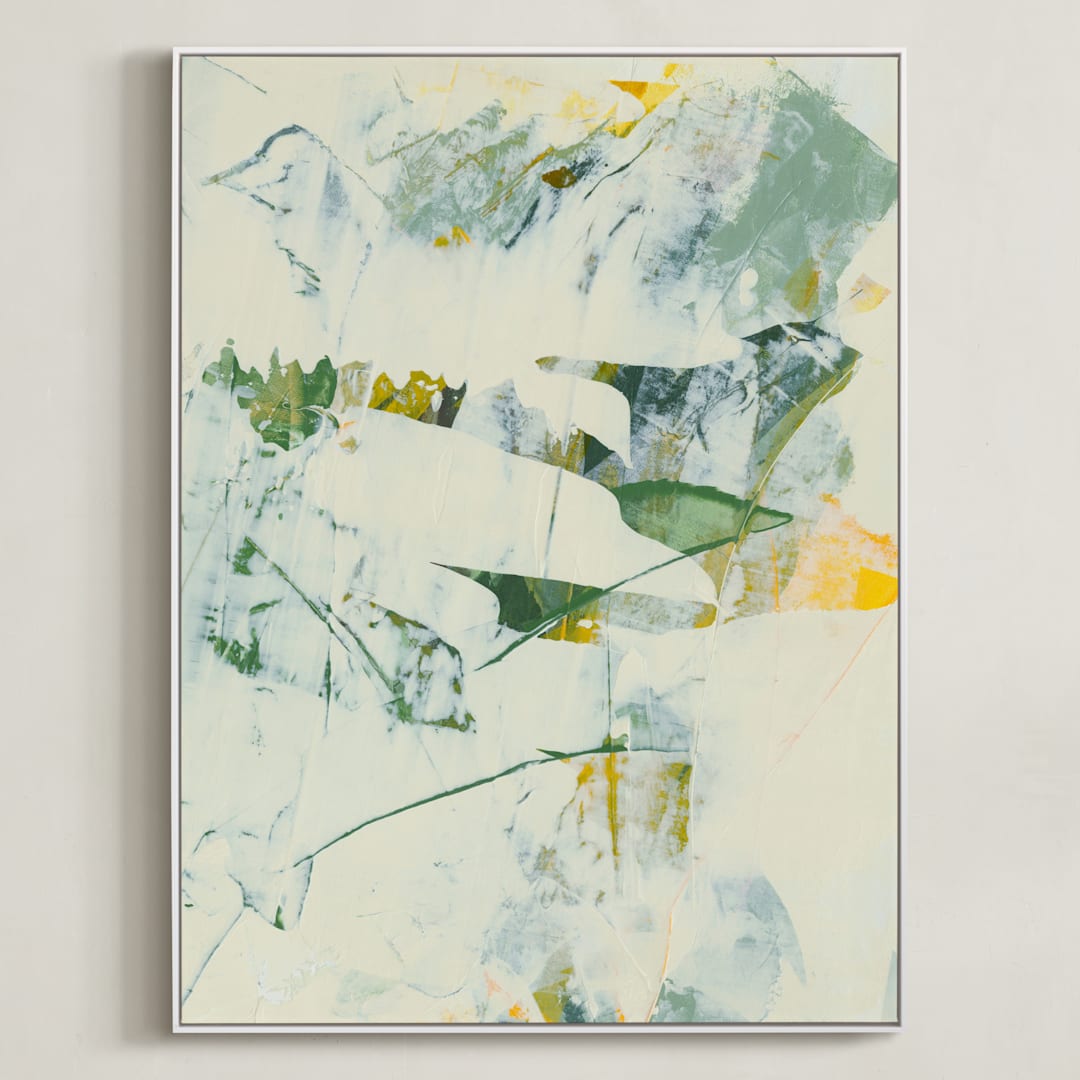 "Emerald Waltz" - Art Print in Vibrant Gold by Grayling - Framed Canvas