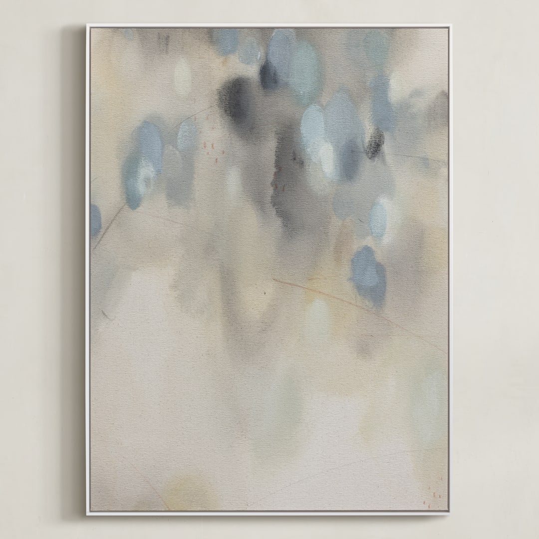 "Who We Are II" - Art Print in Sage and Sand by Christa Kimble - Framed Canvas