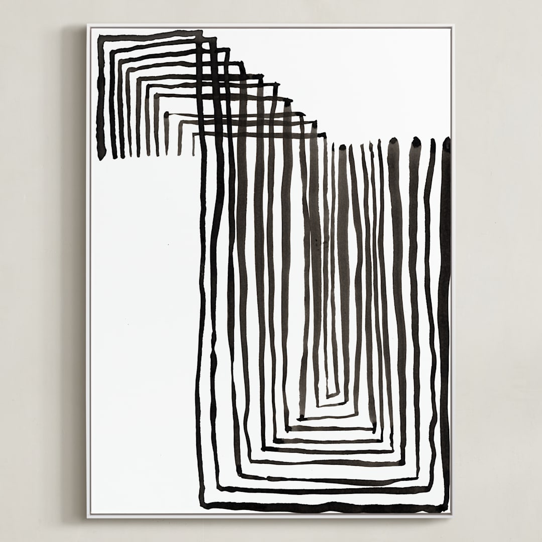 "In and Out" - Art Print in moon by Bethania Lima - Framed Canvas