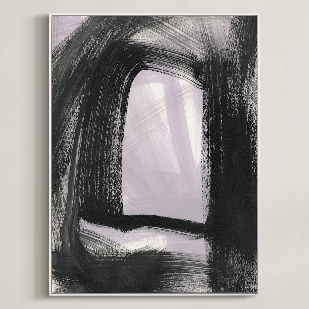 "Hidden and Revealed I" - Art Print in Lilac by Angela Simeone - Framed Canvas