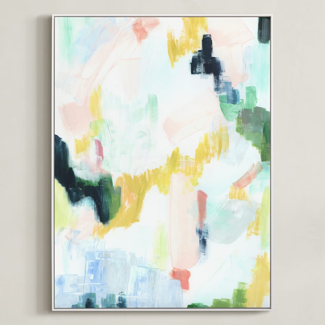 "The Meadow" - Art Print in Pear by Melanie Severin - Framed Canvas