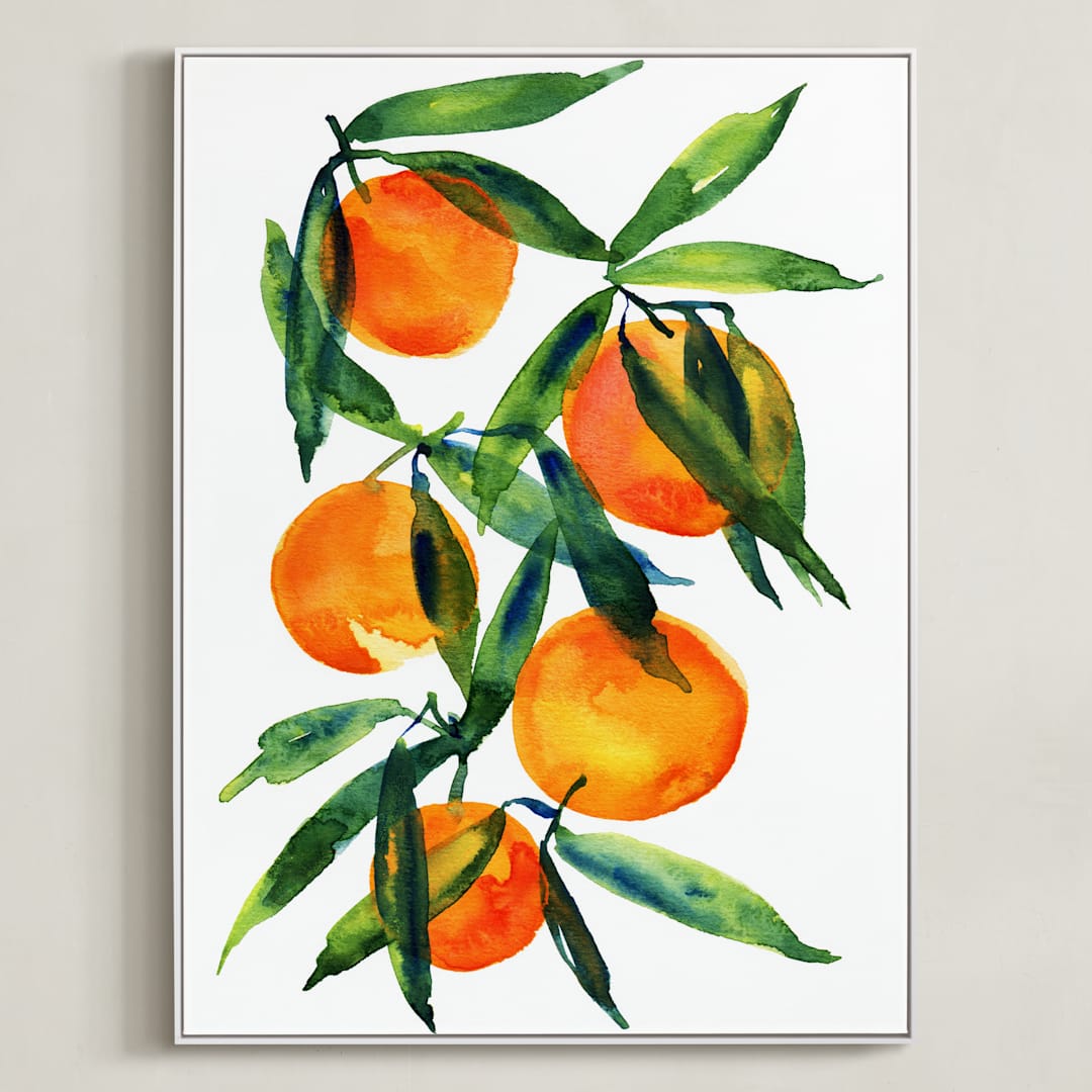 "Tangerine" - Art Print in Tangerine by Alexandra Dzh - Framed Canvas