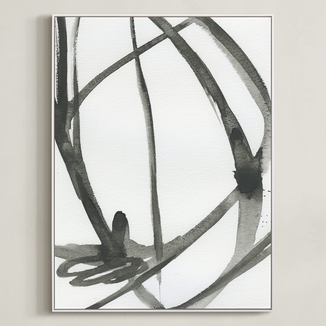 "Plant Cell 4" - Art Print in Black and White by Mary Gaspar - Framed Canvas
