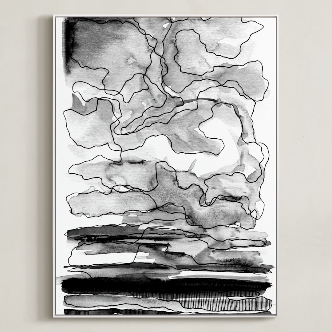 "Kansas" - Art Print in Black & White by Stephanie Nowotarski - Framed Canvas