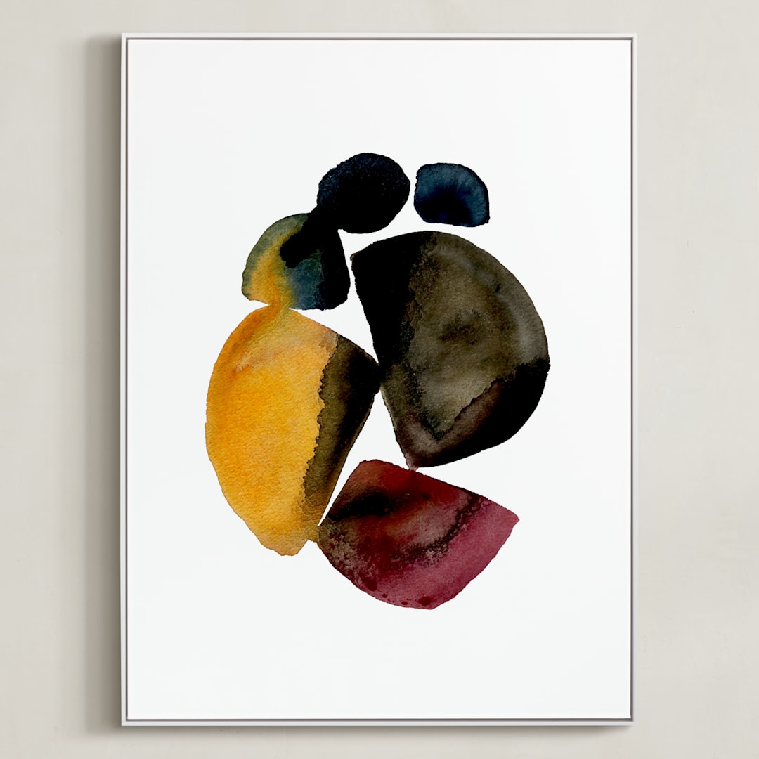 "Interim" - Art Print in Gamboge by Kiana Lee - Framed Canvas