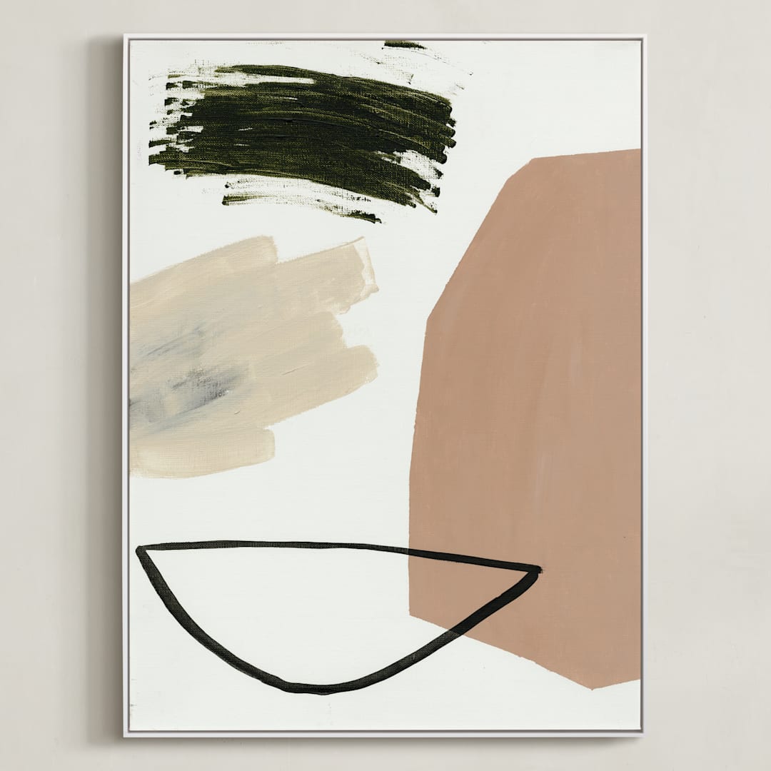 "Shape Shifters" - Art Print in clay salt by Lauren Packard - Framed Canvas