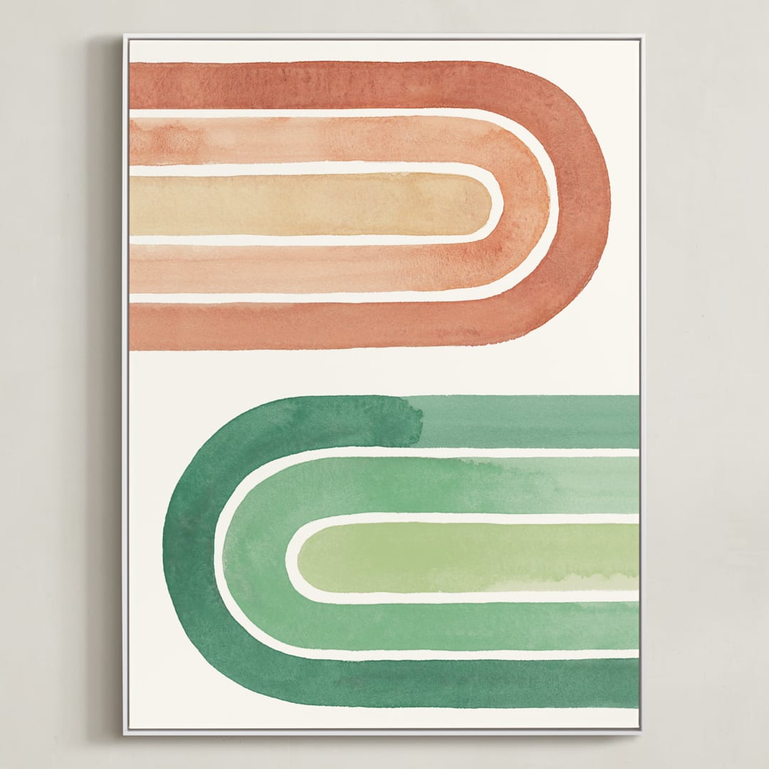 "Double Rainbow" - Art Print in Desert by Pink House Press - Framed Canvas