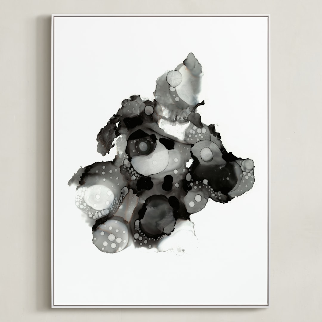 "Single Plasma" - Art Print in Monochrome by AT ORIGINALS - Framed Canvas