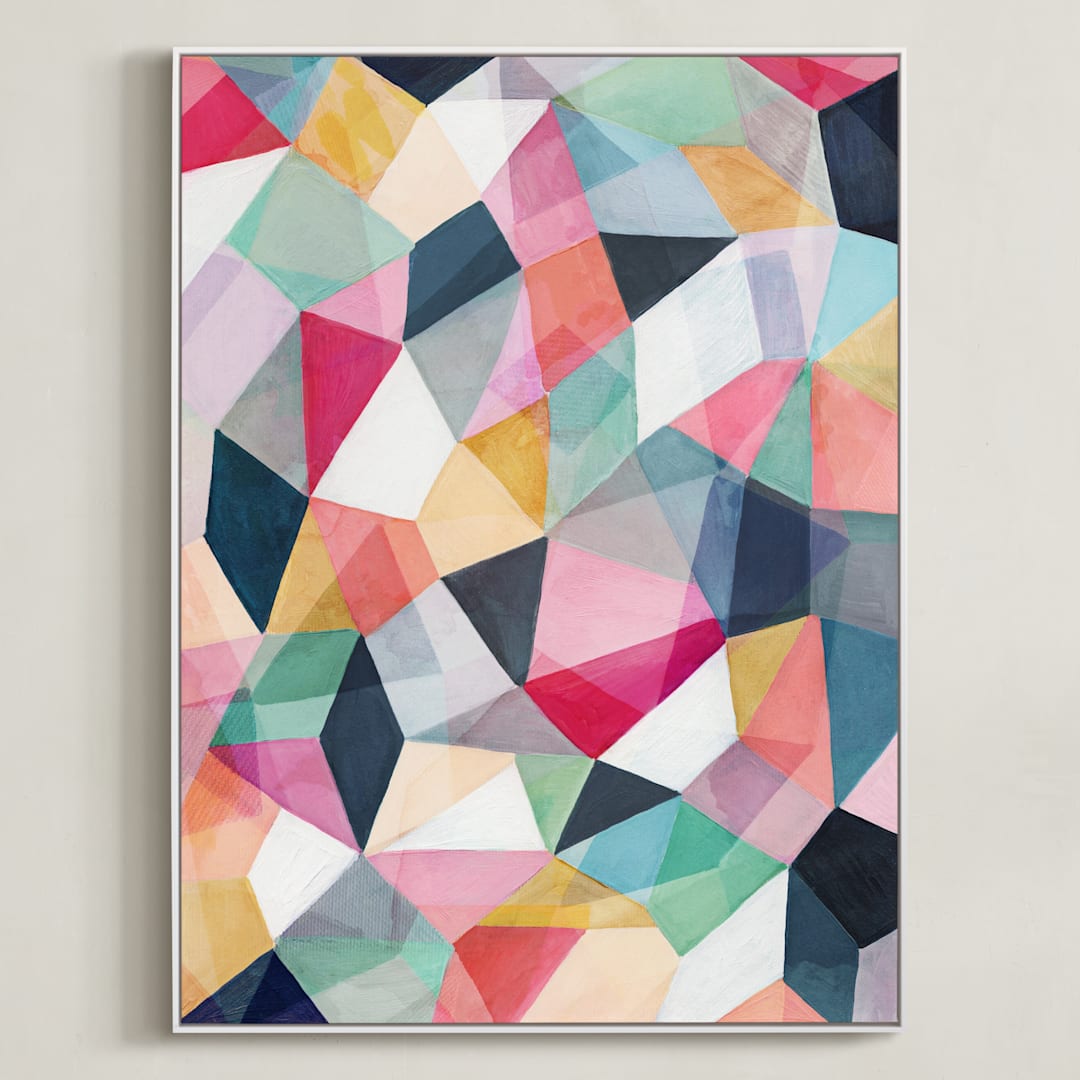 "Kaleidoscope No.1" - Art Print in Cerise by Hooray Creative - Framed Canvas