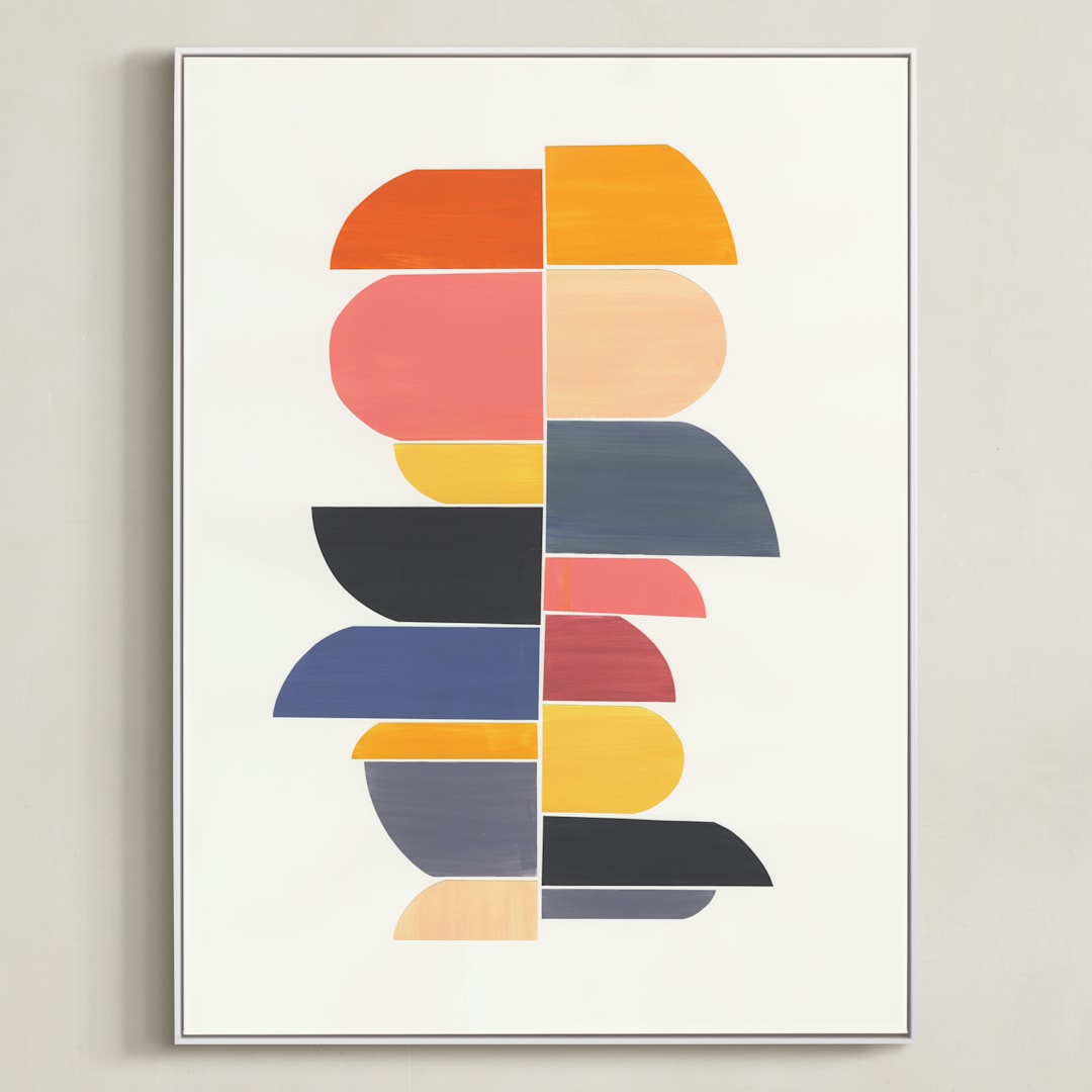 "summer totem" - Art Print in retro summer by Chris Rossi - Framed Canvas